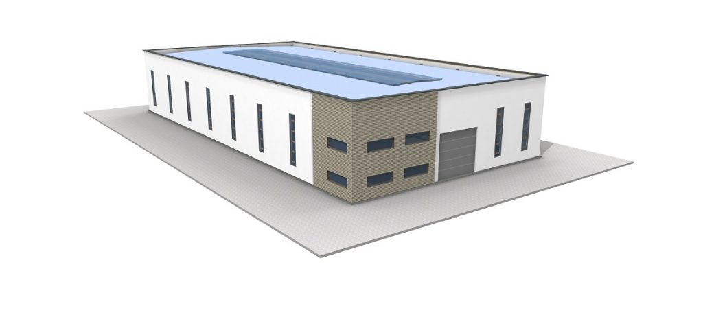Projekt-535 proizvodna industrijska skladiščna hala z upravnim prostorom ali brez